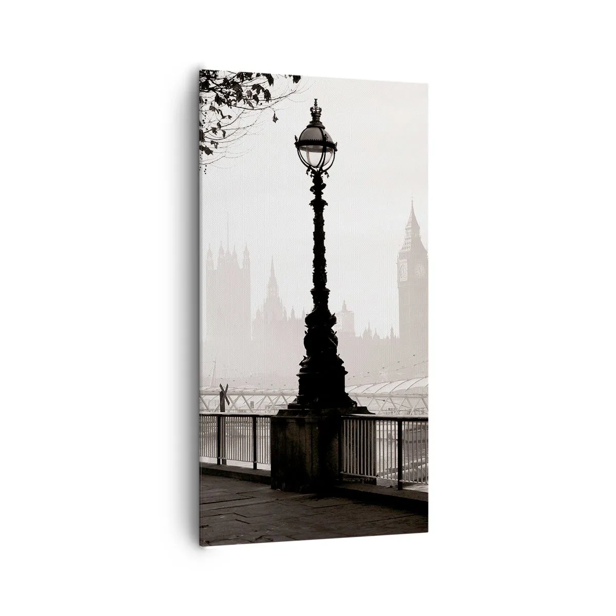 Lærredstryk - Billede på lærred - London morgen - 65x120 cm