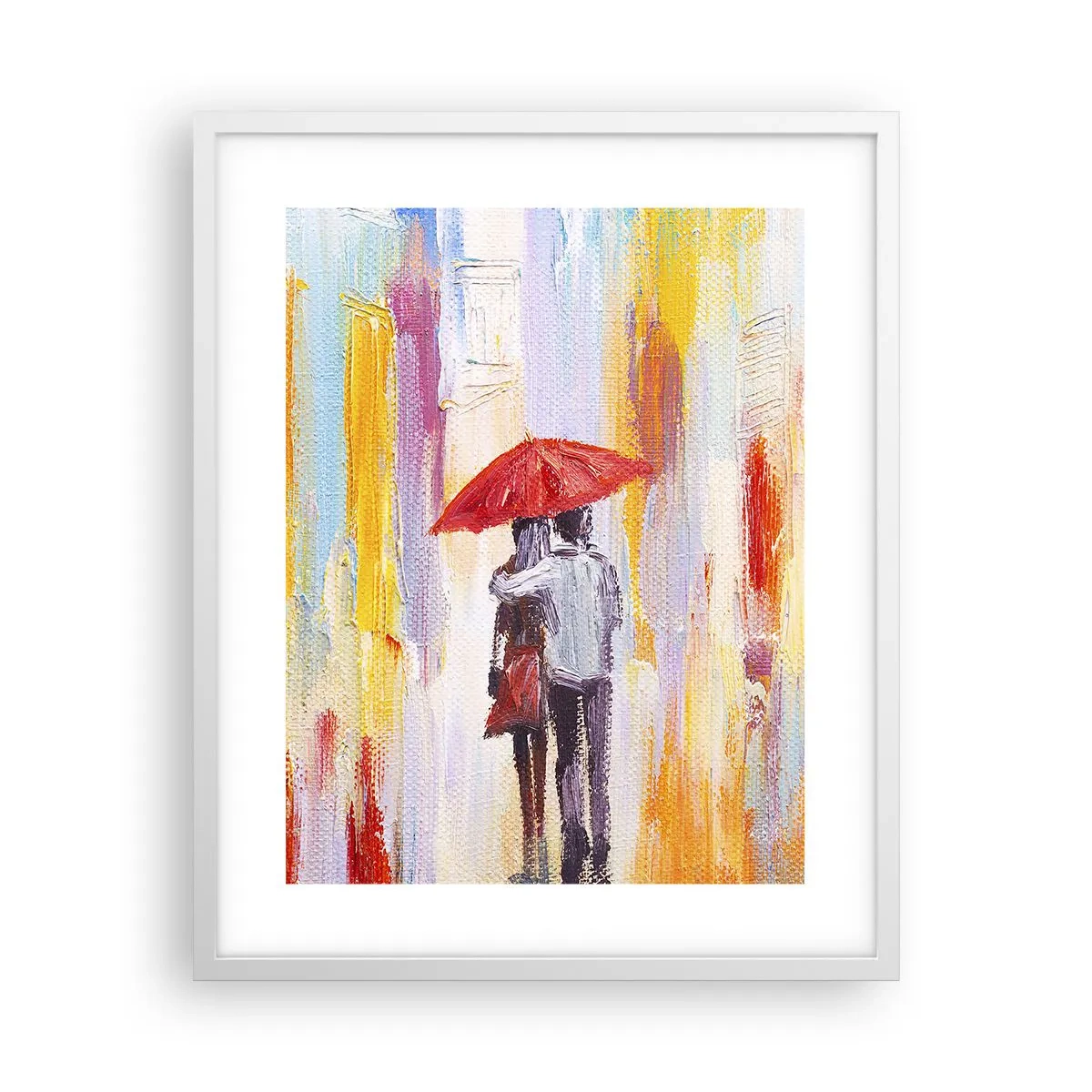 Plakat i hvid ramme - Lad det regne  mere - 40x50 cm