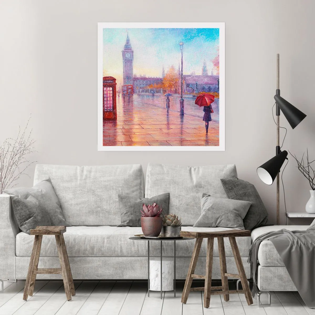 Plakat - En efterårsdag i London - 30x30 cm