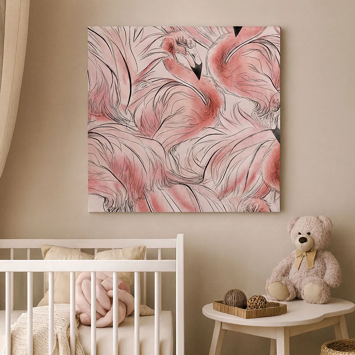 Lærredstryk - Billede på lærred - Fugle corps de ballet - 30x30 cm