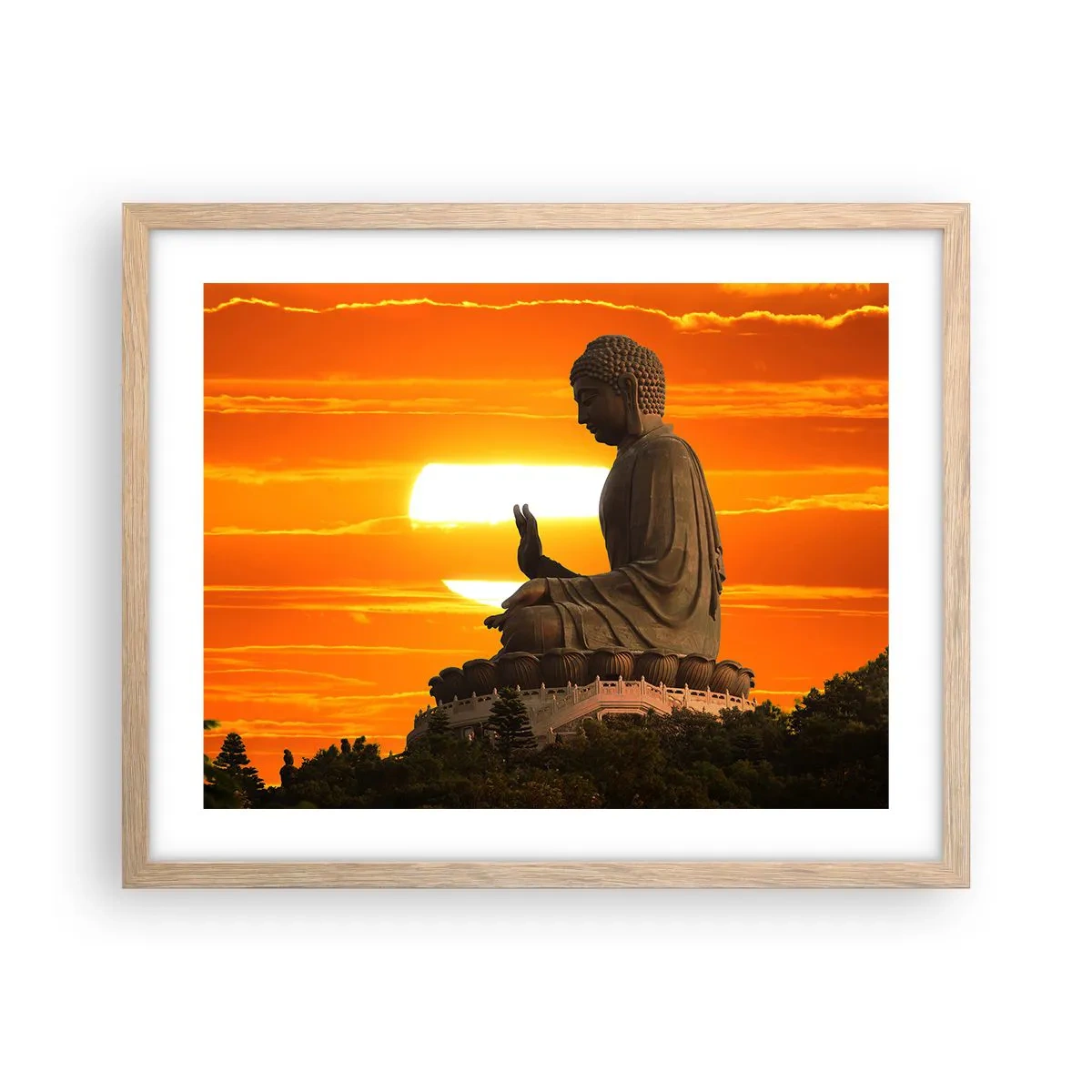 Plakat i ramme af lyst egetræ - Uden frygt for verden - 50x40 cm