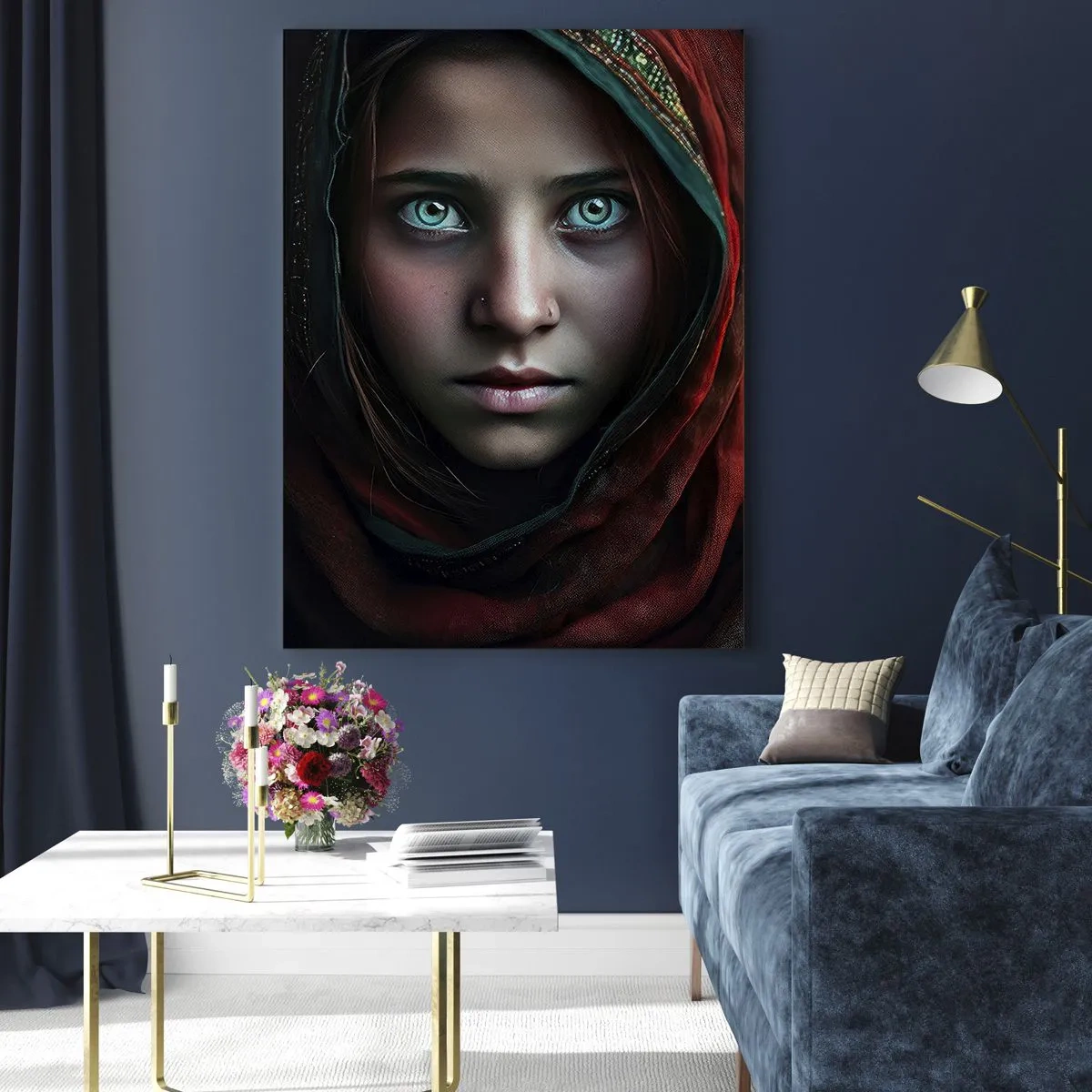 Billede på glas - Østens prinsesse - 70x100 cm