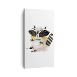 Lærredstryk - Billede på lærred - Min ven vaskebjørnen - 45x80 cm