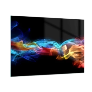 Billede på glas - Regnbuedans i tågerne - 100x70 cm