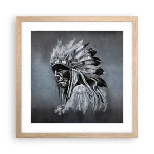 Plakat i ramme af lyst egetræ - Tilbage til rødderne - 40x40 cm