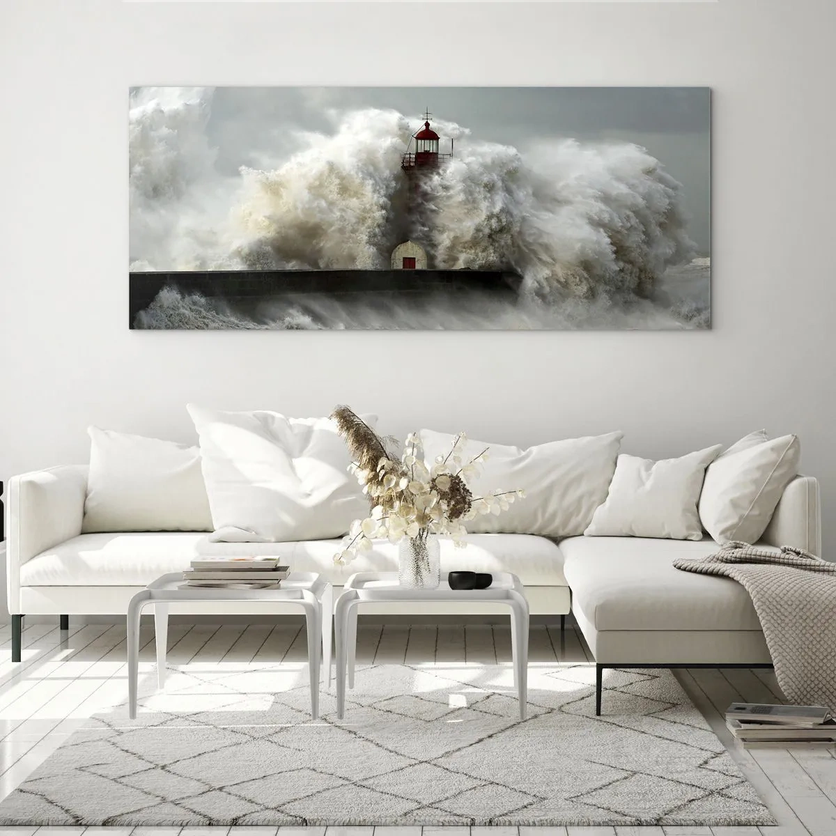 Billede på glas - Havets vrede - 90x30 cm