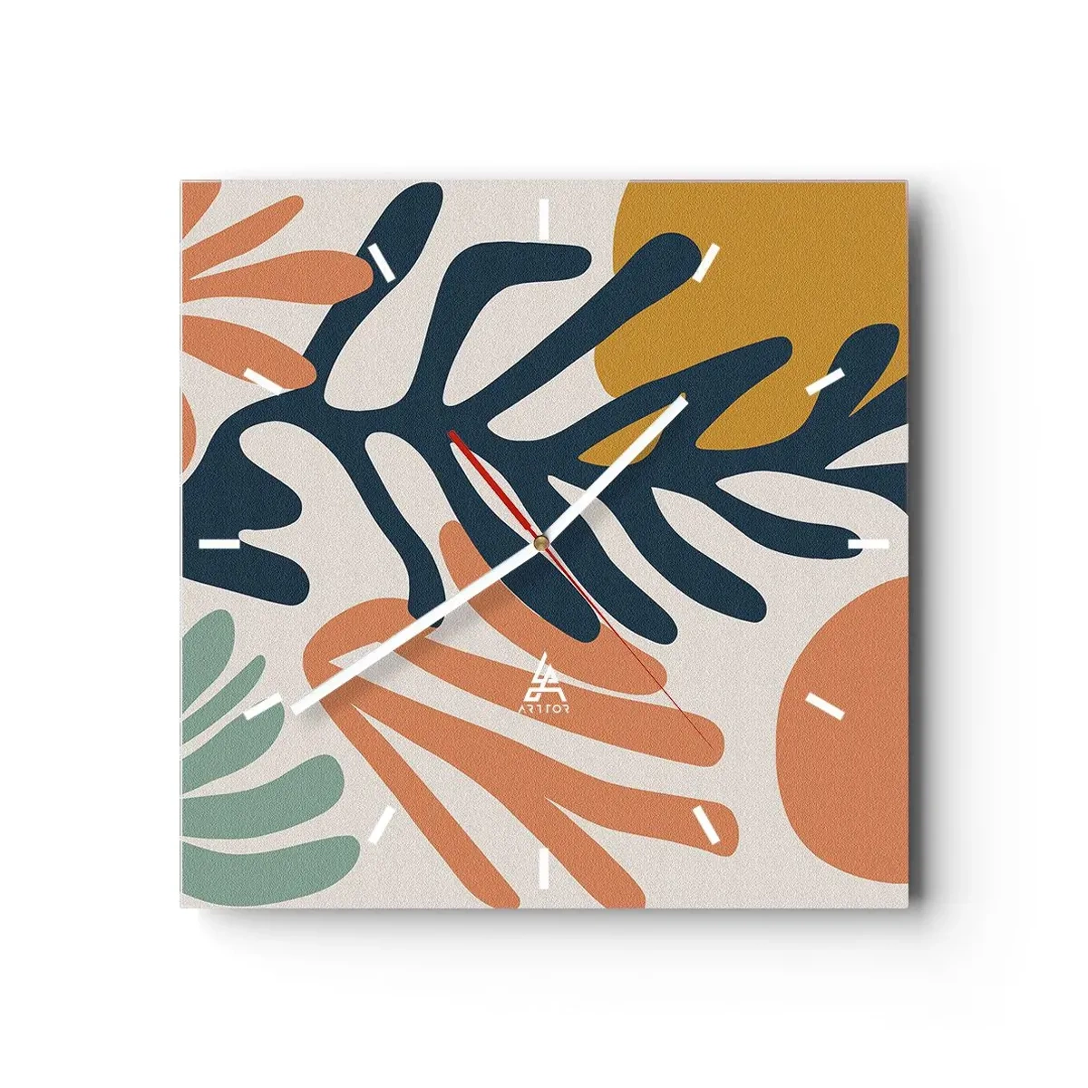 Vægur, Uret - Koralhav - 30x30 cm