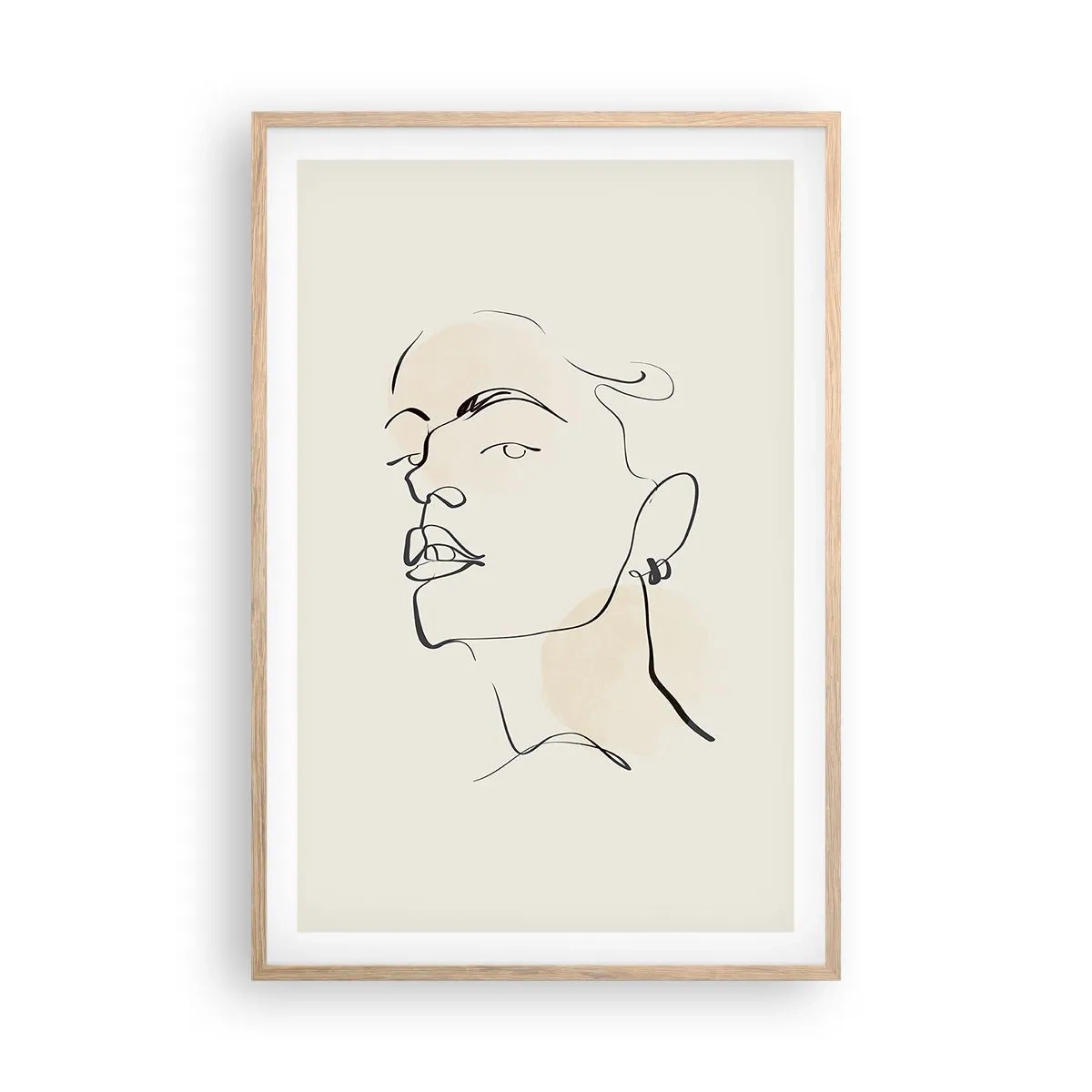 Plakat i ramme af lyst egetræ - Et stolt blik - 61x91 cm