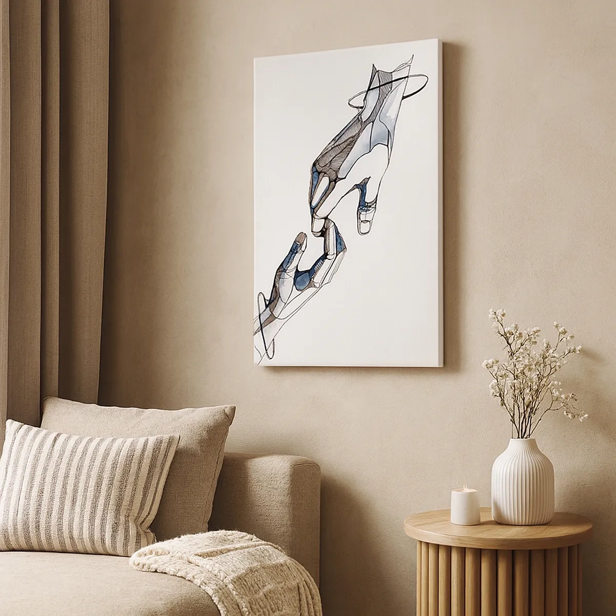 Lærredstryk - Billede på lærred - En god gestus - 50x70 cm