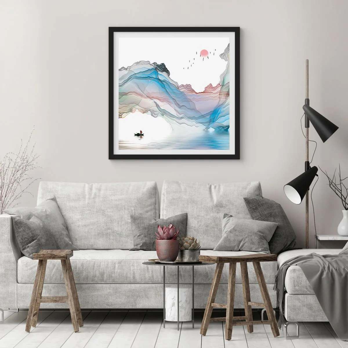 Plakat i sort ramme - Mod krystalbjergene - 30x30 cm