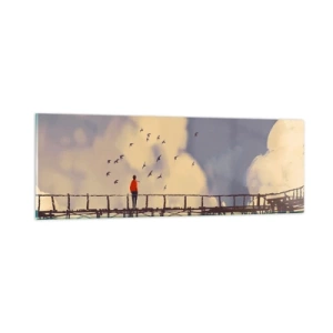 Billede på glas - Blå længsel - 90x30 cm