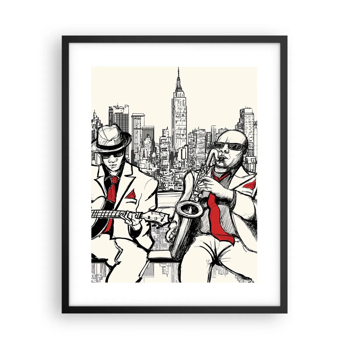 Plakat i sort ramme - New York improvisation - 40x50 cm