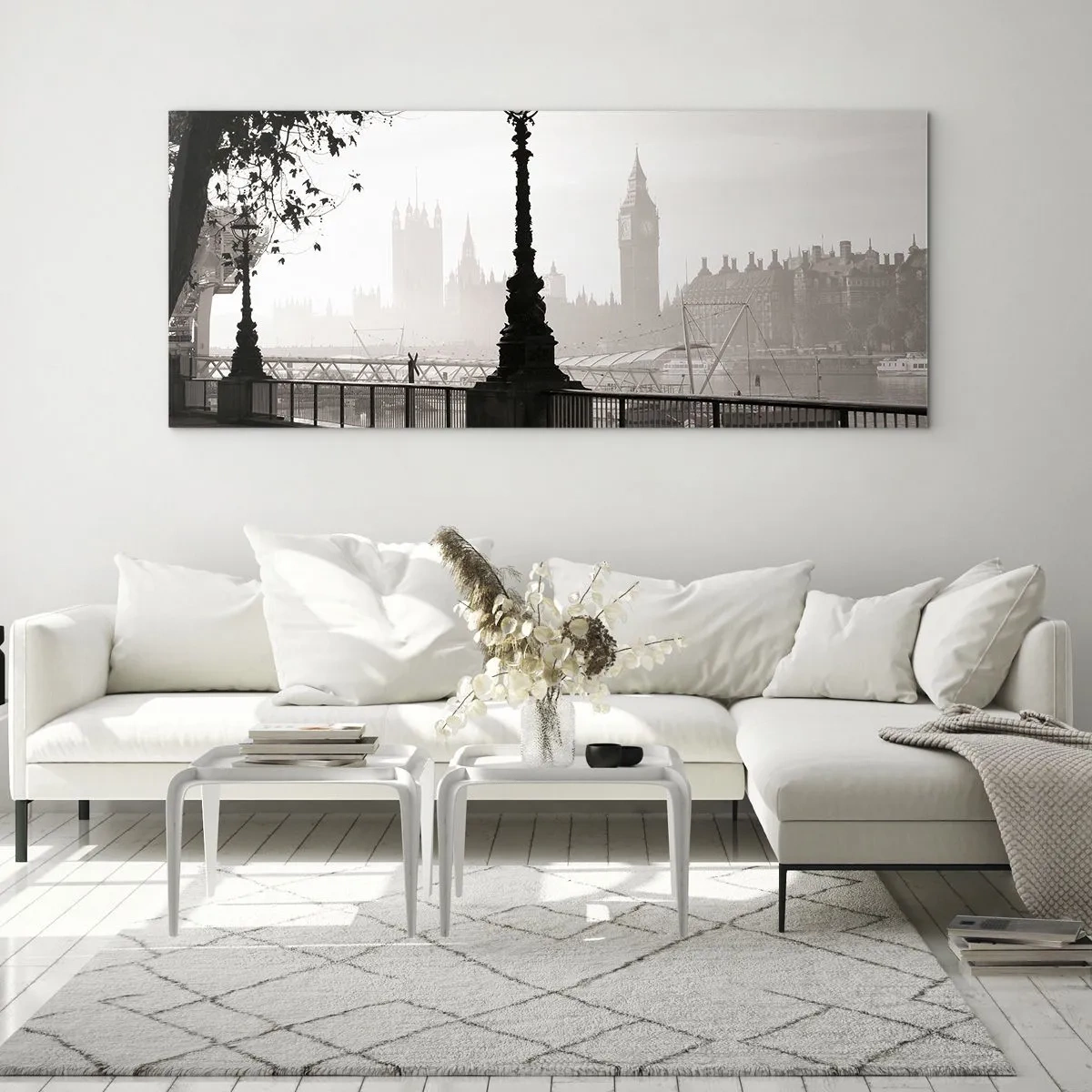 Billede på glas - London morgen - 120x50 cm