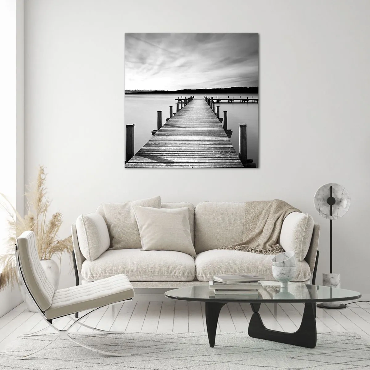 Billede på glas - På vandhullet - fred - 40x40 cm