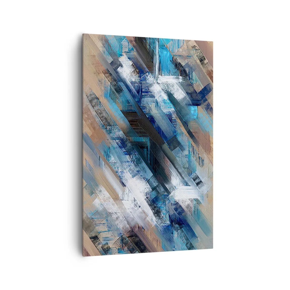 Lærredstryk - Billede på lærred - På en blå skråning - 80x120 cm