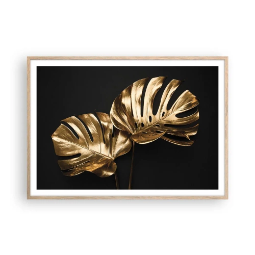 Plakat i ramme af lyst egetræ - Naturens skatte - 100x70 cm