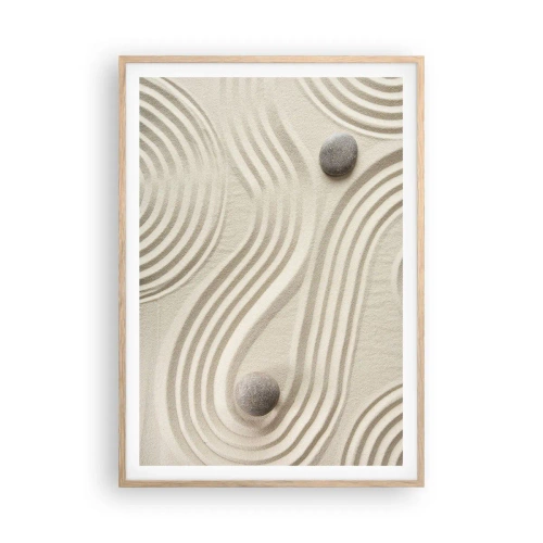 Plakat i ramme af lyst egetræ - Et strejf af varme - 70x100 cm