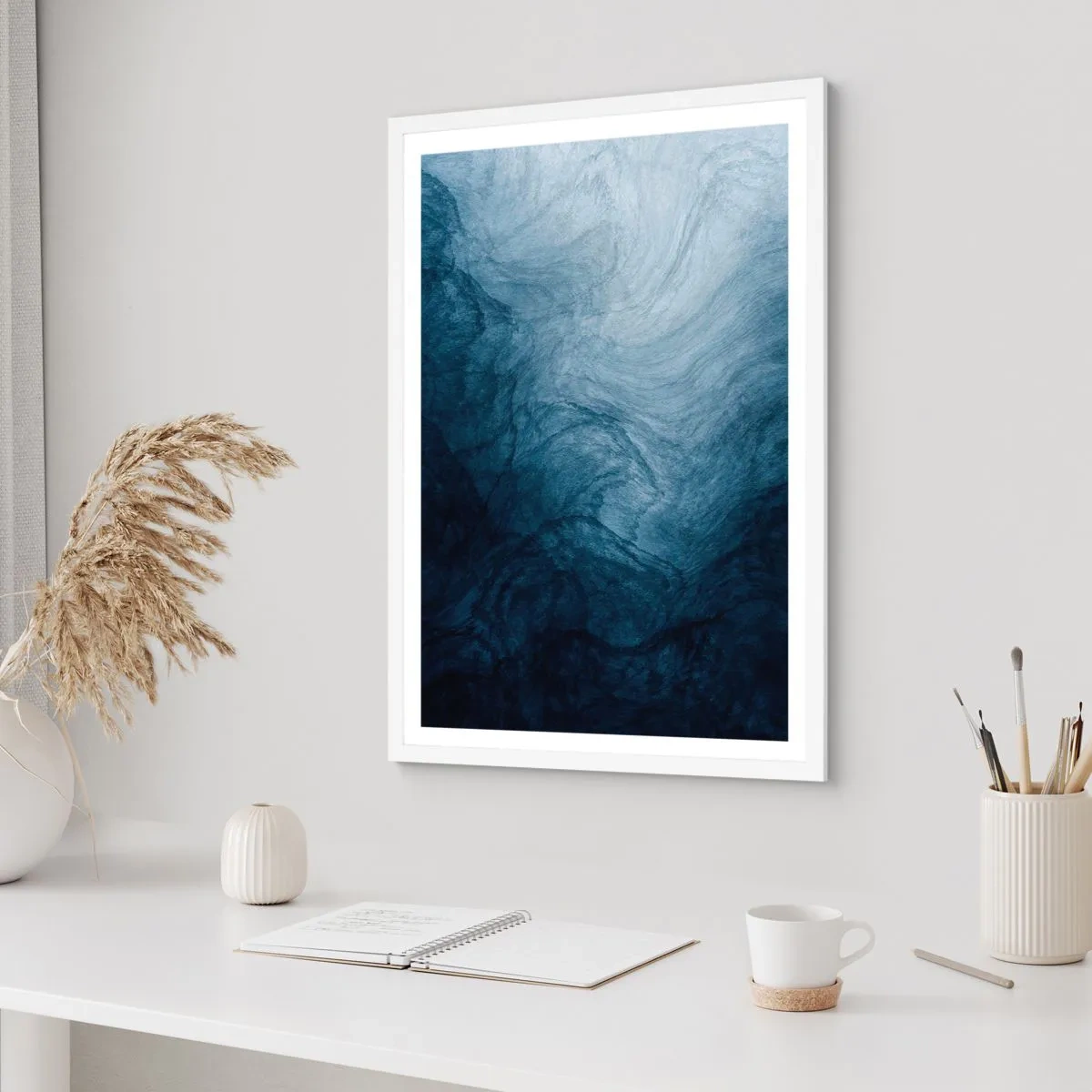 Plakat i hvid ramme - Ind i dybet - 50x70 cm