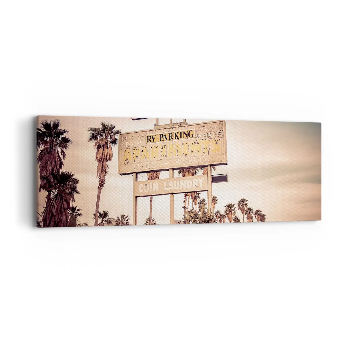 Lærredstryk - Billede på lærred - Her er tiden standset - 90x30 cm