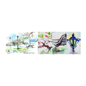 Prøve Fototapet Premium Sand - Den magiske stilhed i parken - Landskab, Parkere, Park Alley - 100x30 cm