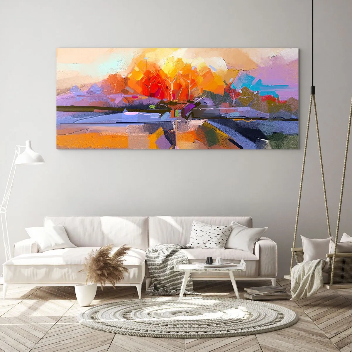 Billede på glas - Det er blevet efterår - 100x40 cm