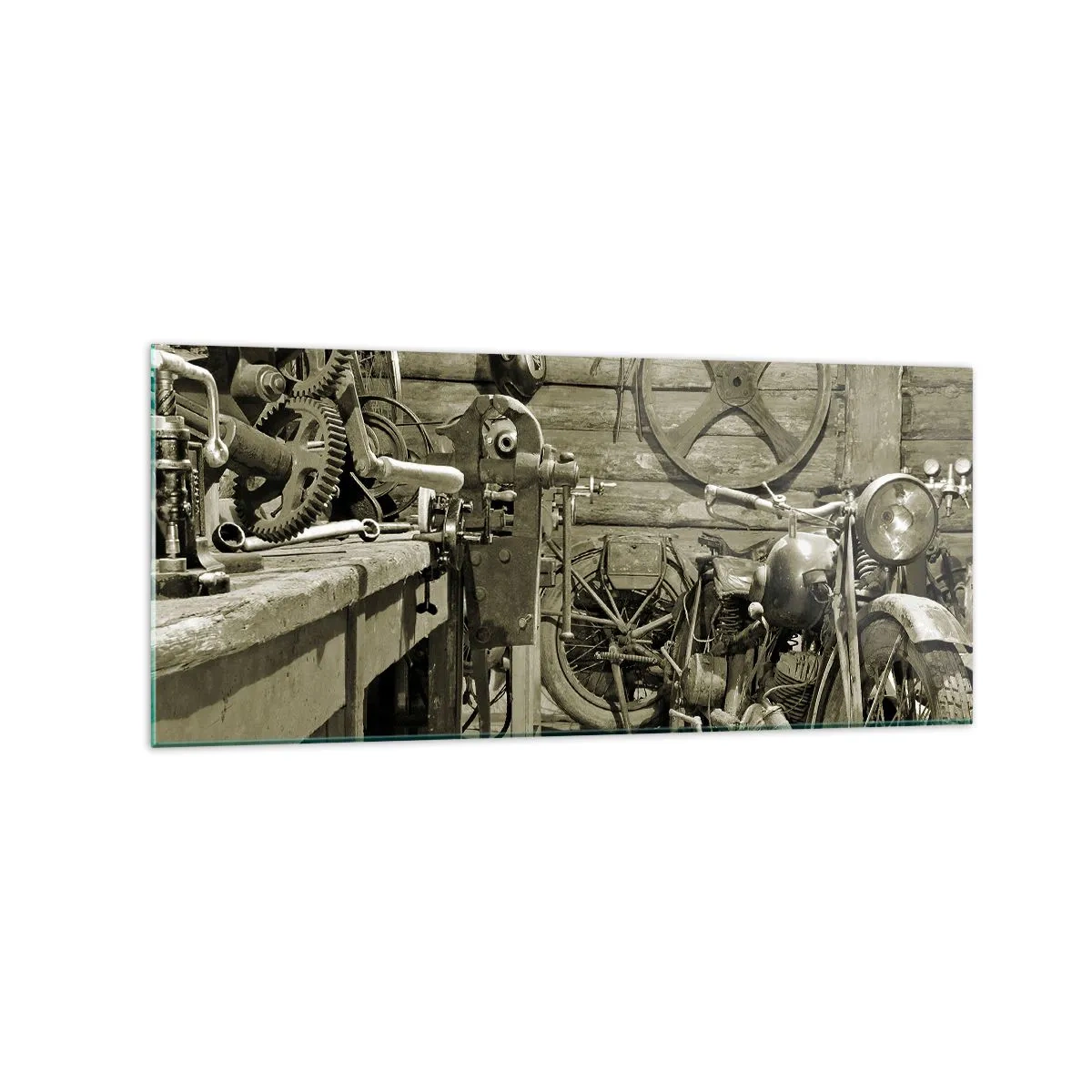 Billede på glas - I onkel Wladeks skur - 120x50 cm
