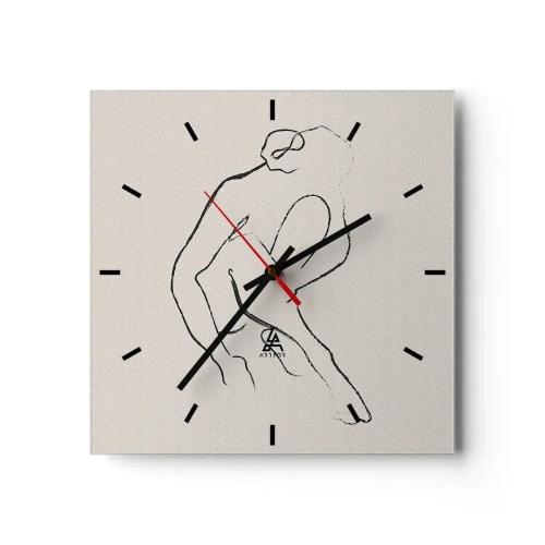 Vægur, Uret - Intim skitse - 30x30 cm