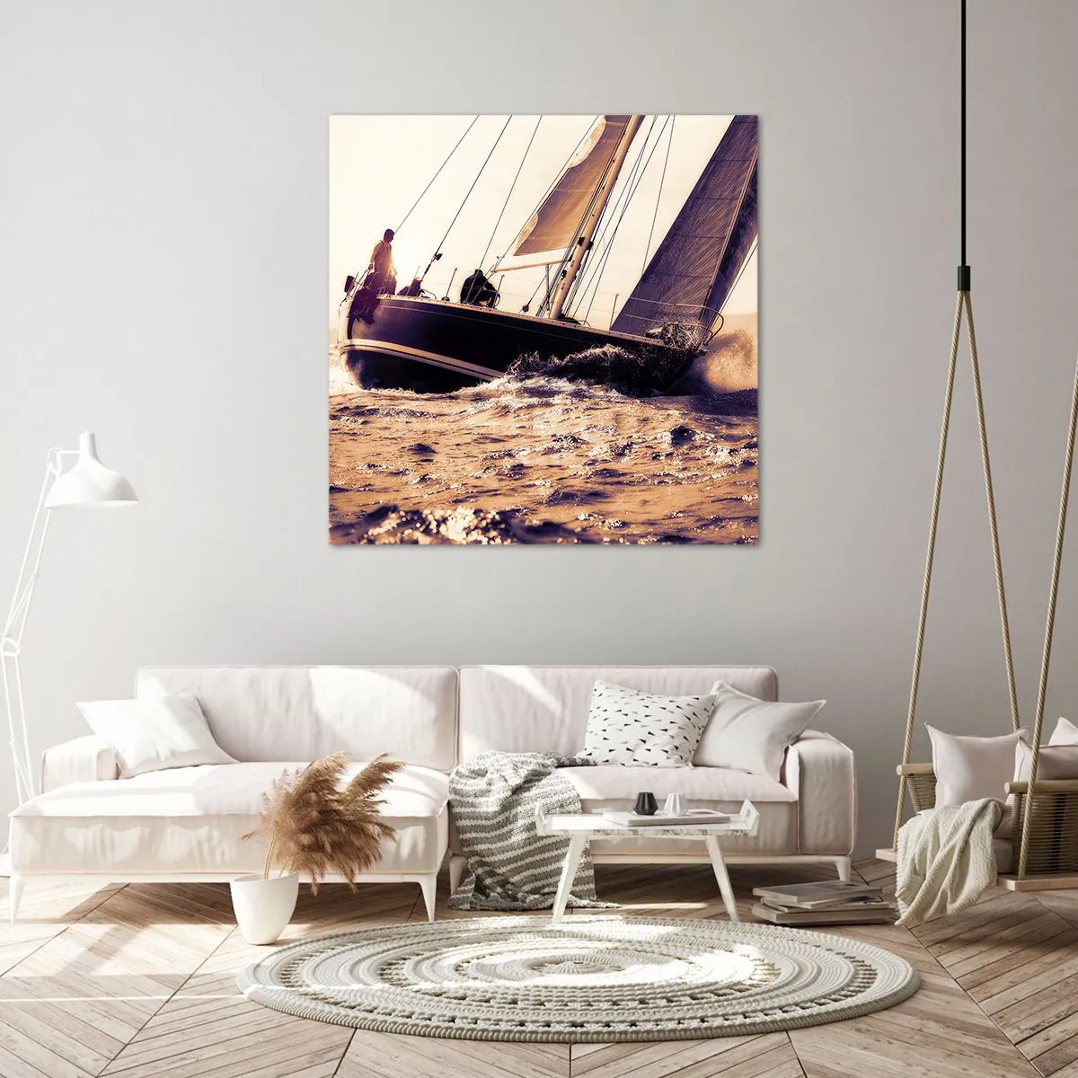 Lærredstryk - Billede på lærred - Sejl, sømand - 70x70 cm
