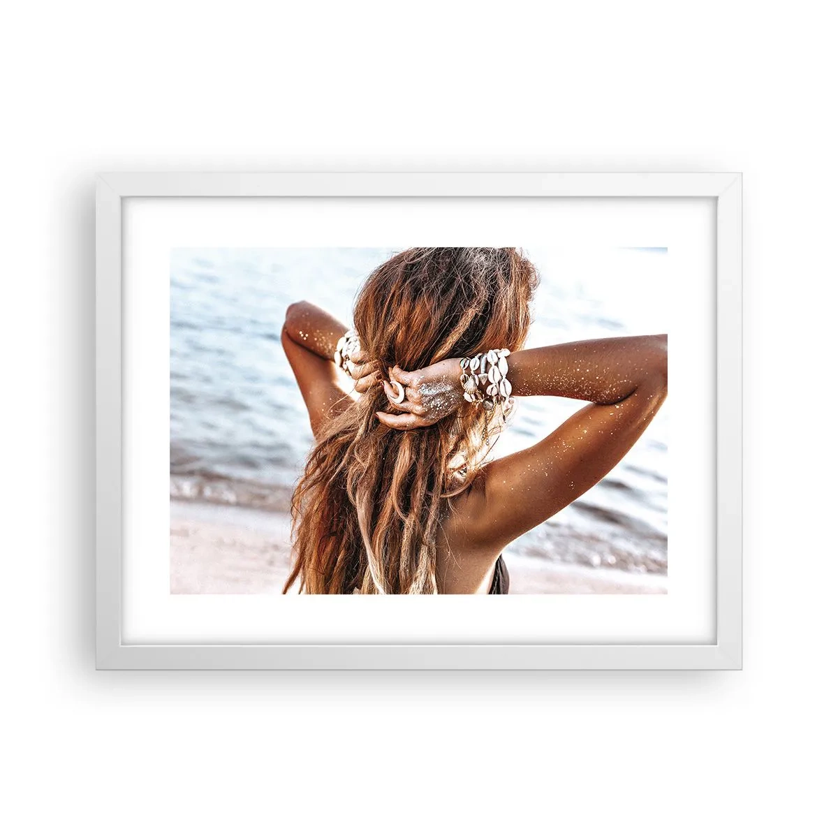 Plakat i hvid ramme - Søster af vand og solskin - 40x30 cm
