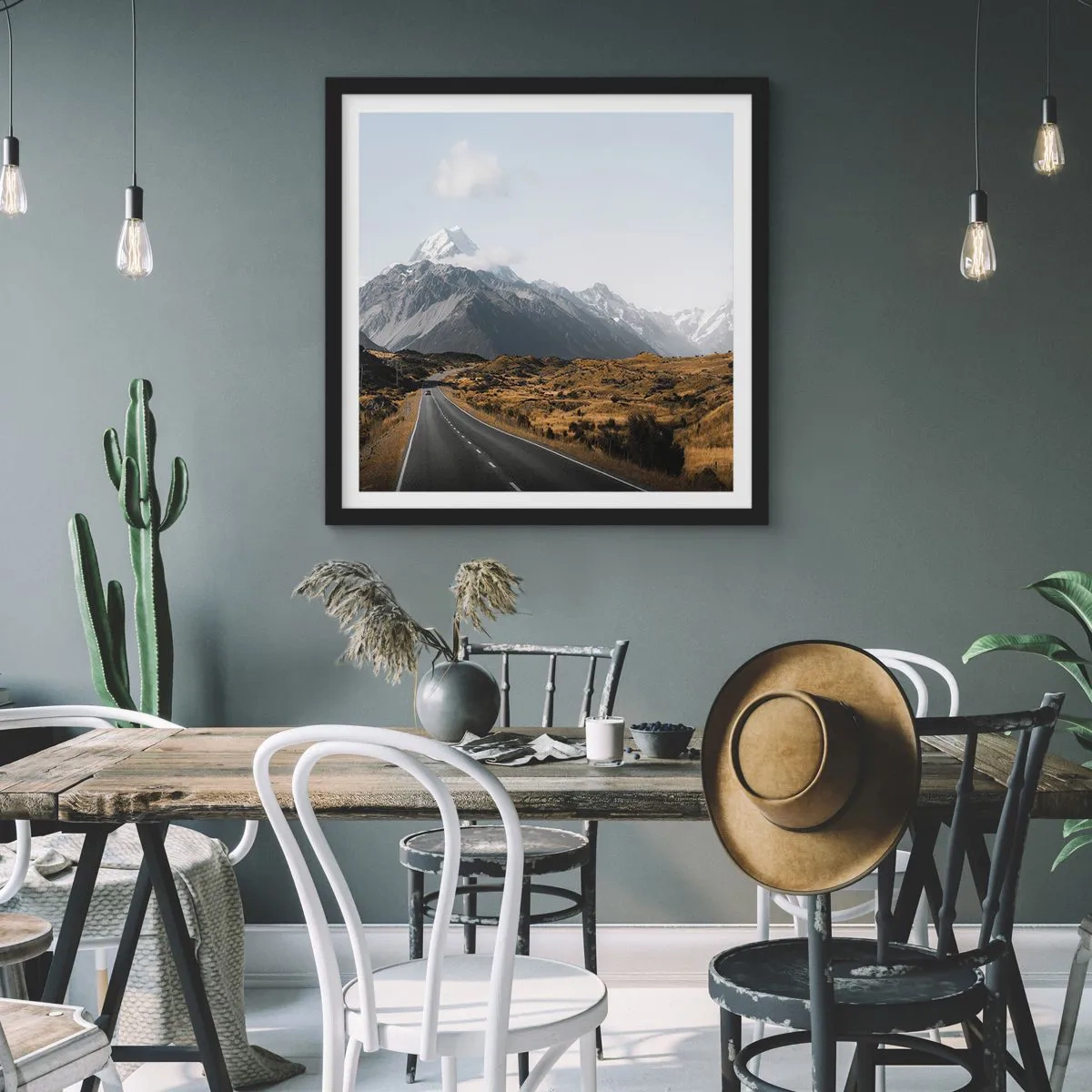 Plakat i sort ramme - Vejen til hjerte - 40x40 cm