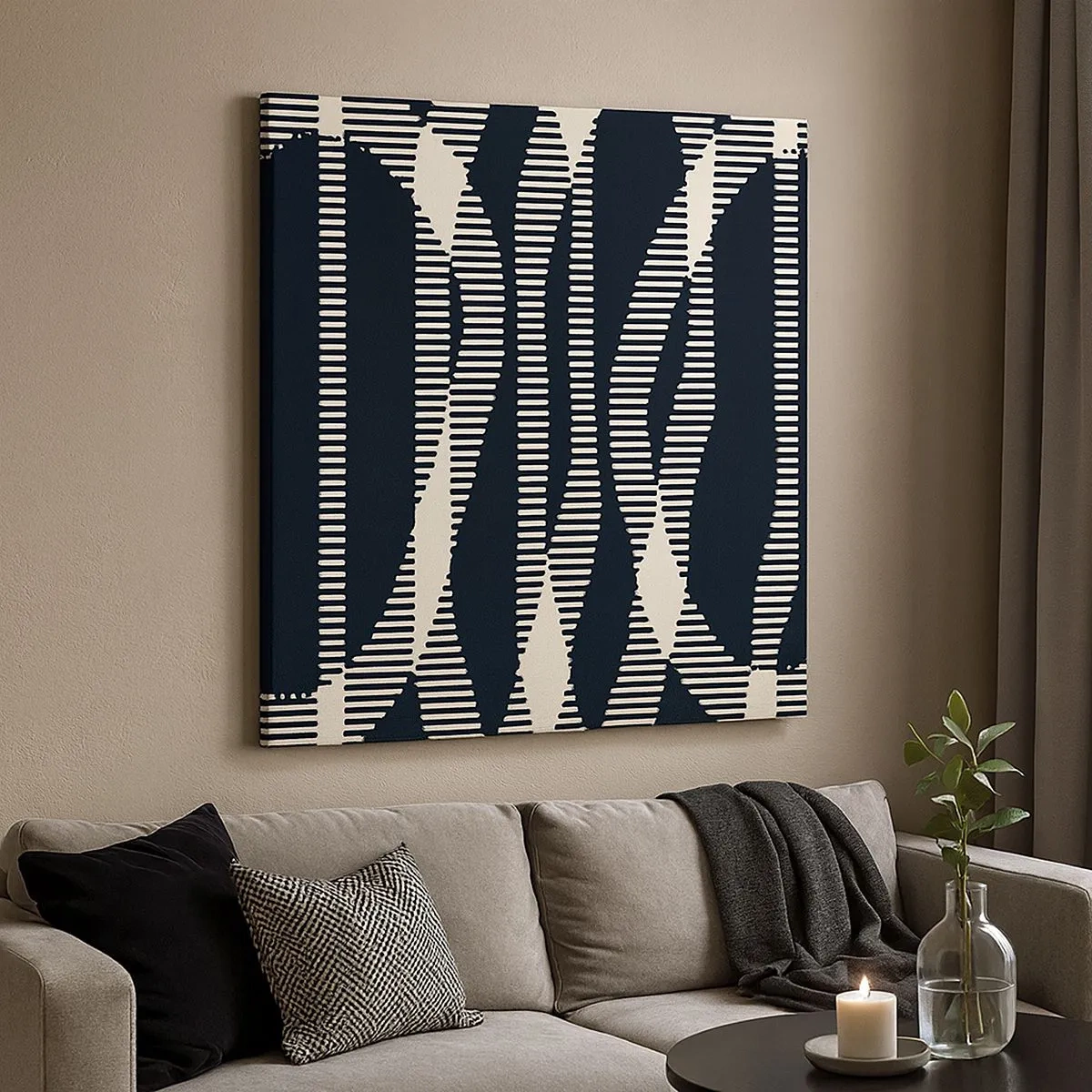 Lærredstryk - Billede på lærred - Forsøg på at bryde igennem mørket - 30x30 cm