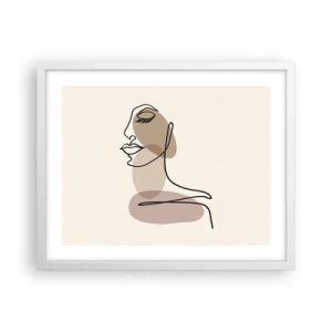 Plakat i hvid ramme - En vis linje af skønhed - 50x40 cm
