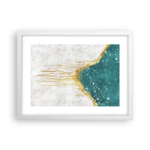 Plakat i hvid ramme - Gyldent tidevand - 40x30 cm