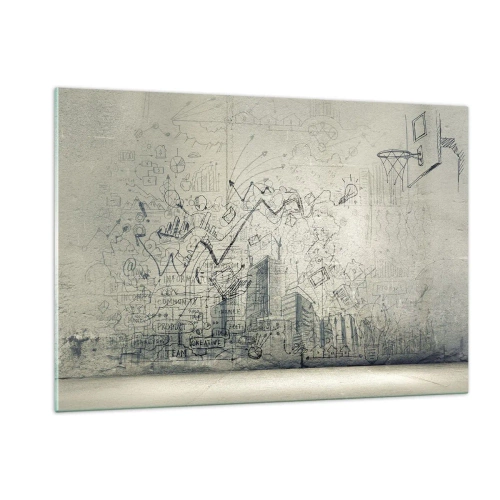 Billede på glas - Mit vidunderlige byliv - 120x80 cm