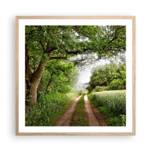 Plakat i ramme af lyst egetræ - Et in Arcadia ego - 60x60 cm