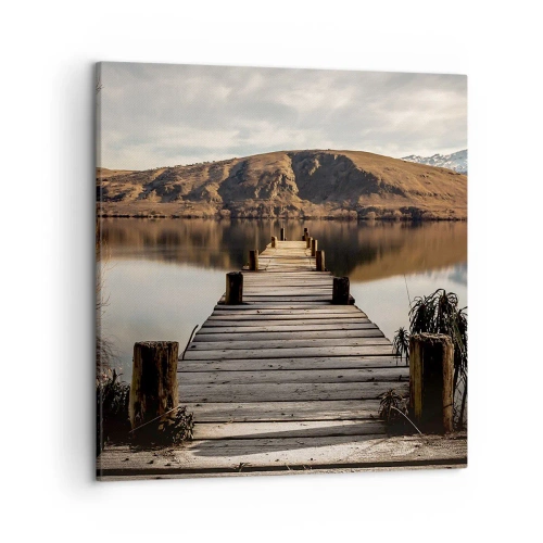 Lærredstryk - Billede på lærred - Et landskab i stilhed - 50x50 cm