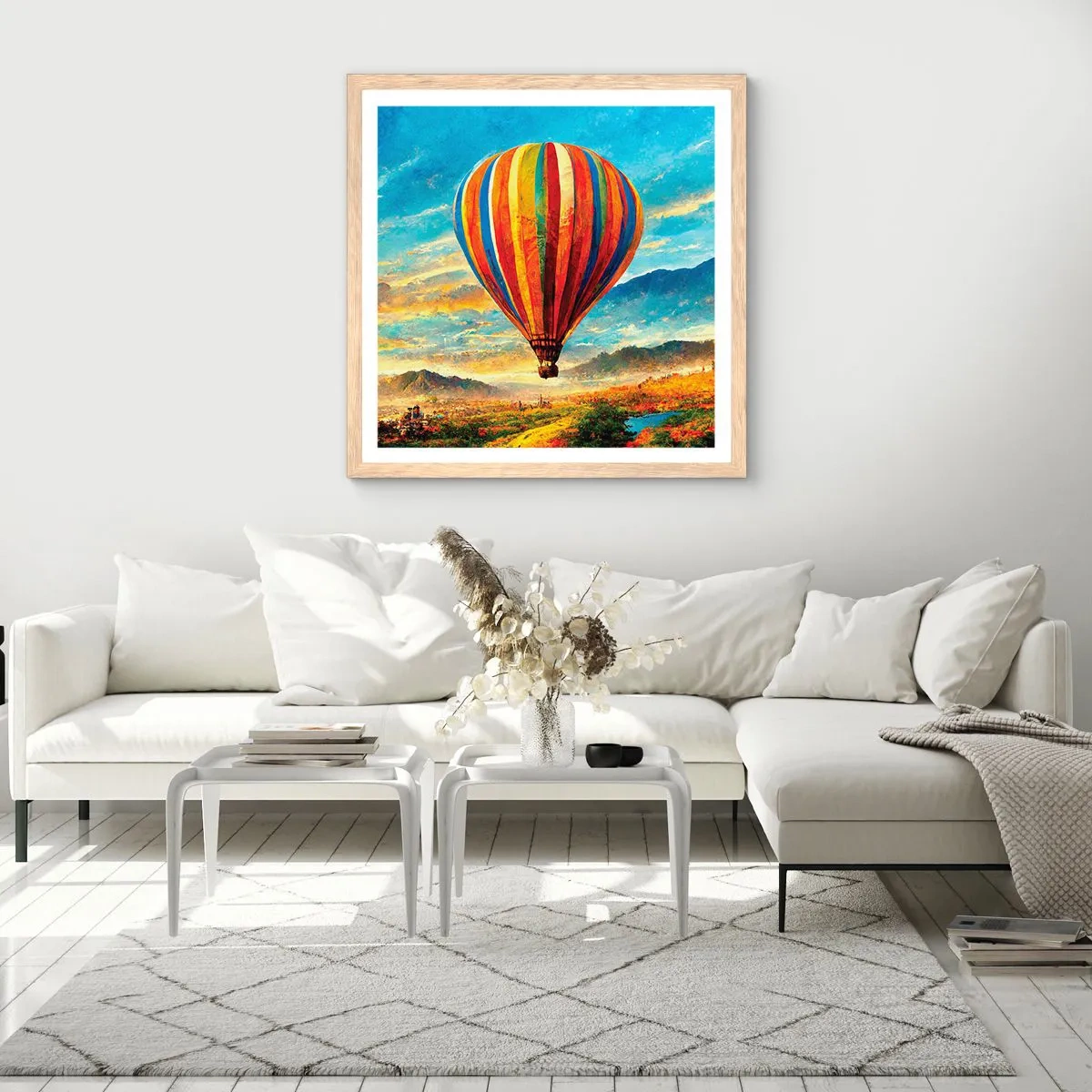 Plakat i ramme af lyst egetræ - I stilhed kan du se mere - 50x50 cm