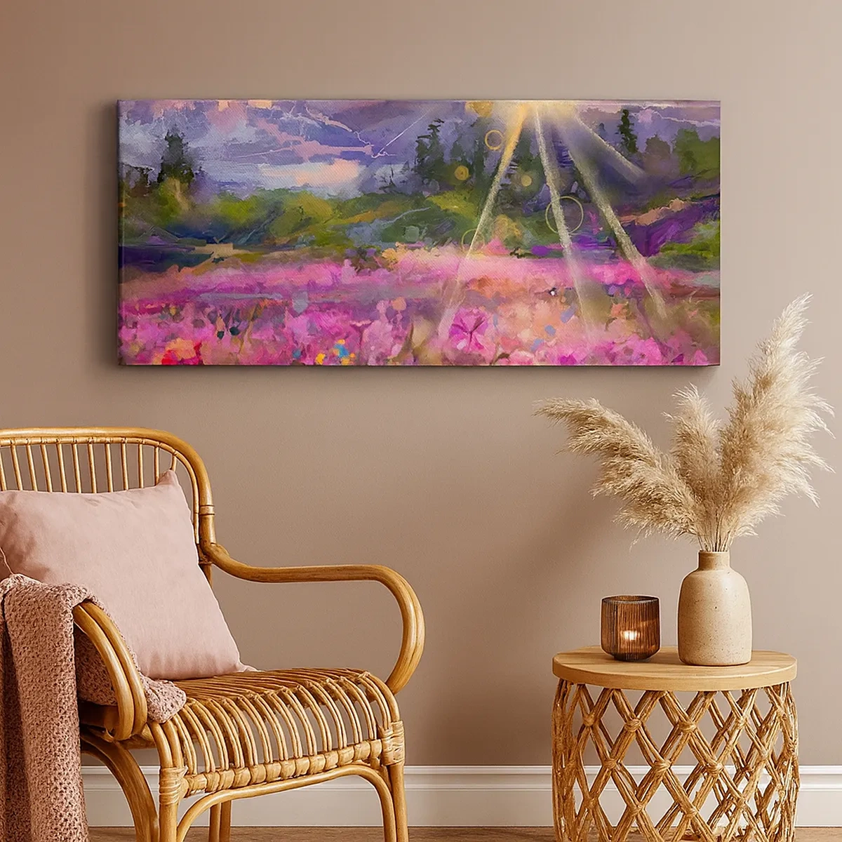 Lærredstryk - Billede på lærred - I en dal under solens beskyttelse - 30x30 cm