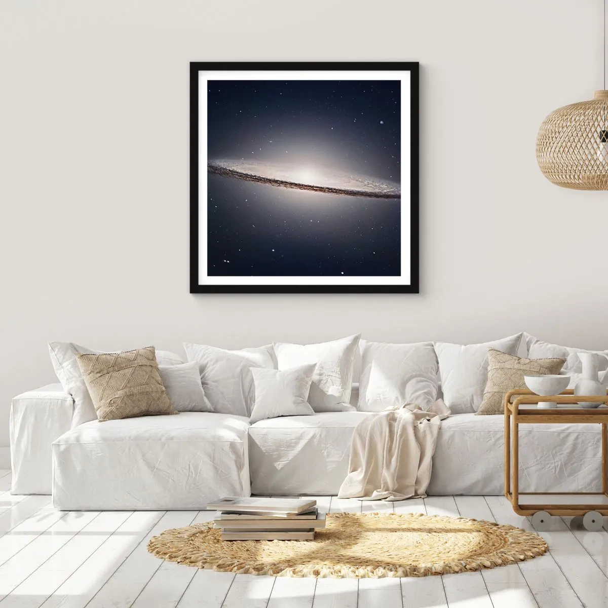 Plakat i sort ramme - Der var engang i en galakse langt, langt borte.... - 60x60 cm