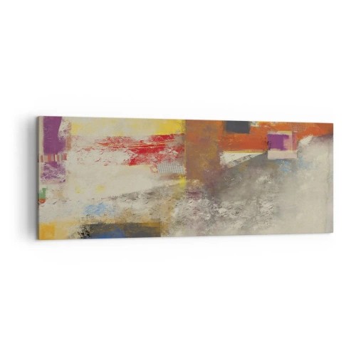 Lærredstryk - Billede på lærred - Geometri af farver - 140x50 cm