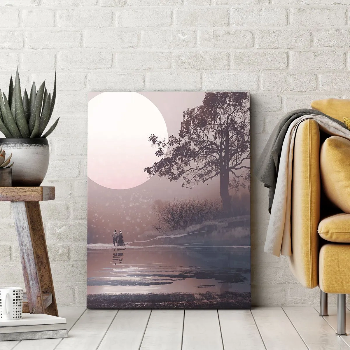 Lærredstryk - Billede på lærred - Natlige mærkværdigheder - 50x70 cm