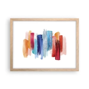 Plakat i ramme af lyst egetræ - Op og ned  - 40x30 cm