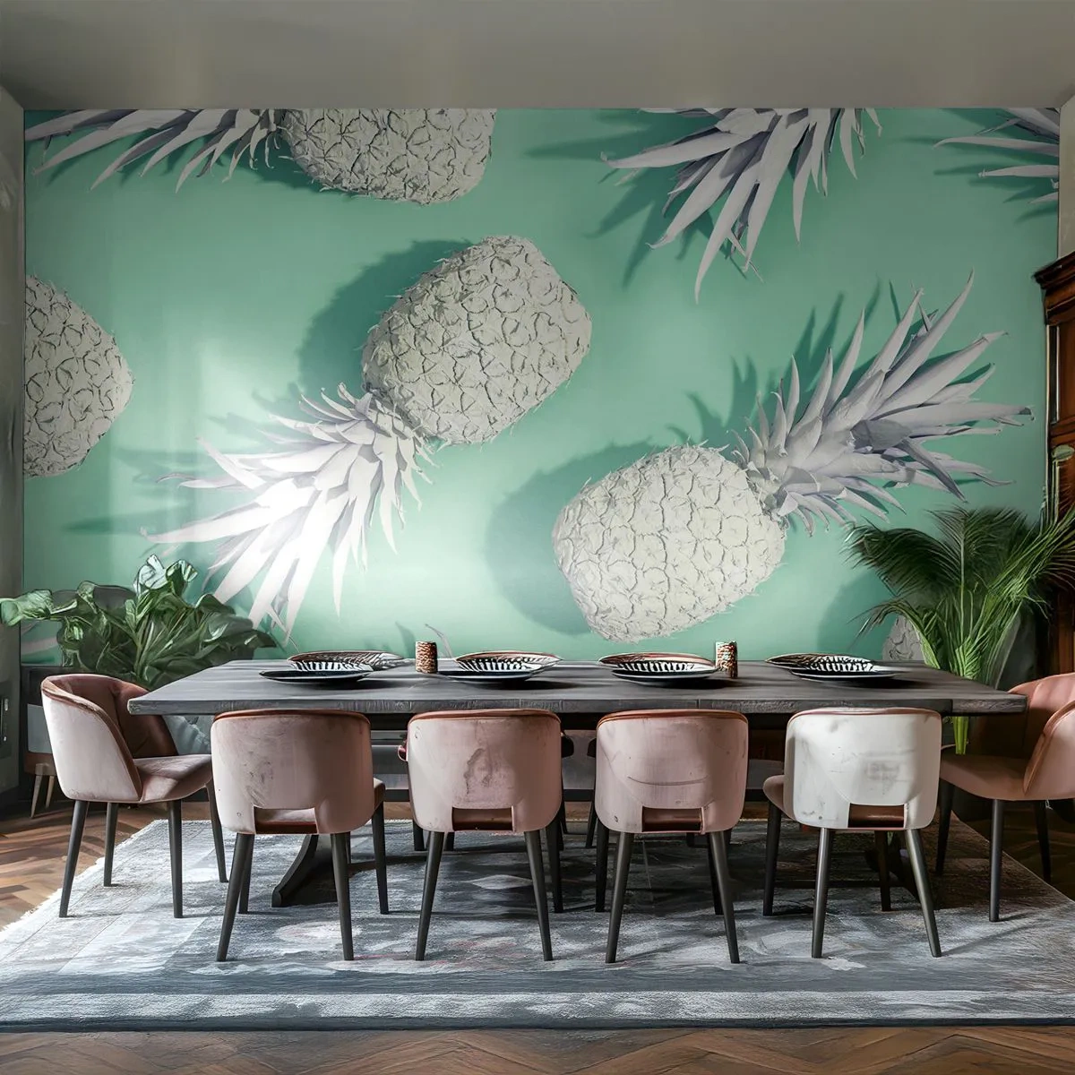 Fototapet på mål Standard Eco - passer godt sammen med mynte - Abstraktion, Ananas, Stykke