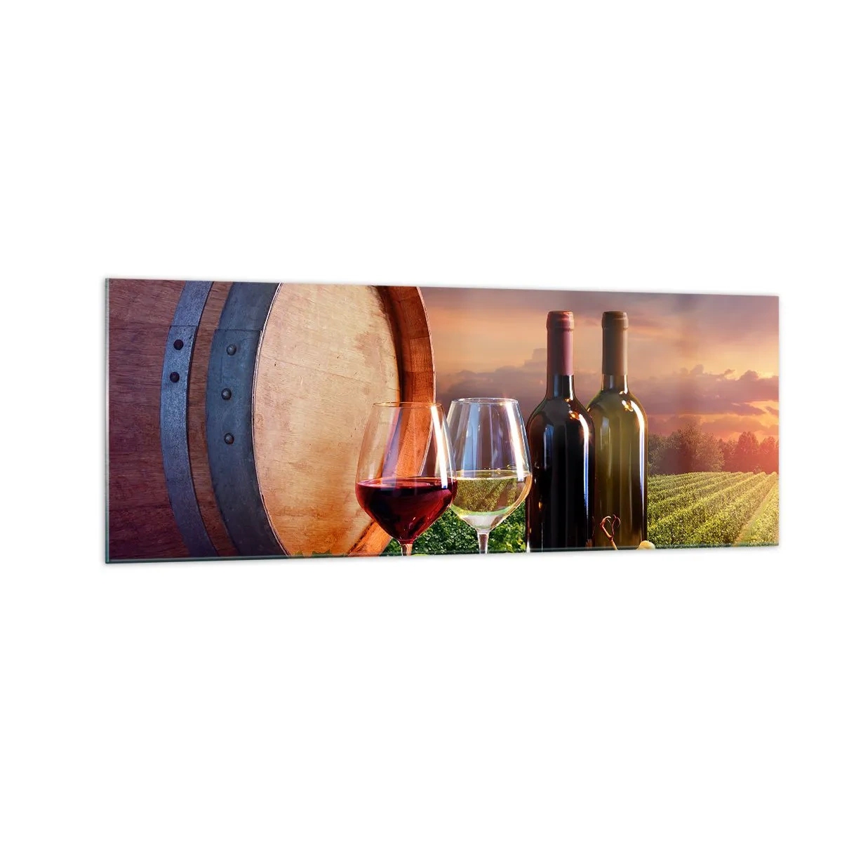 Billede på glas - Livet har smag her - 140x50 cm