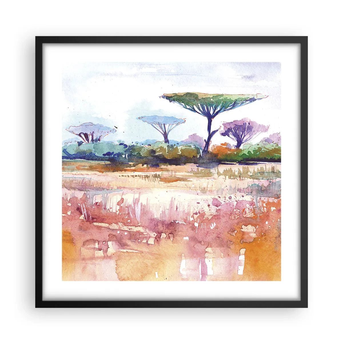 Plakat i sort ramme - Savannens farver - 50x50 cm