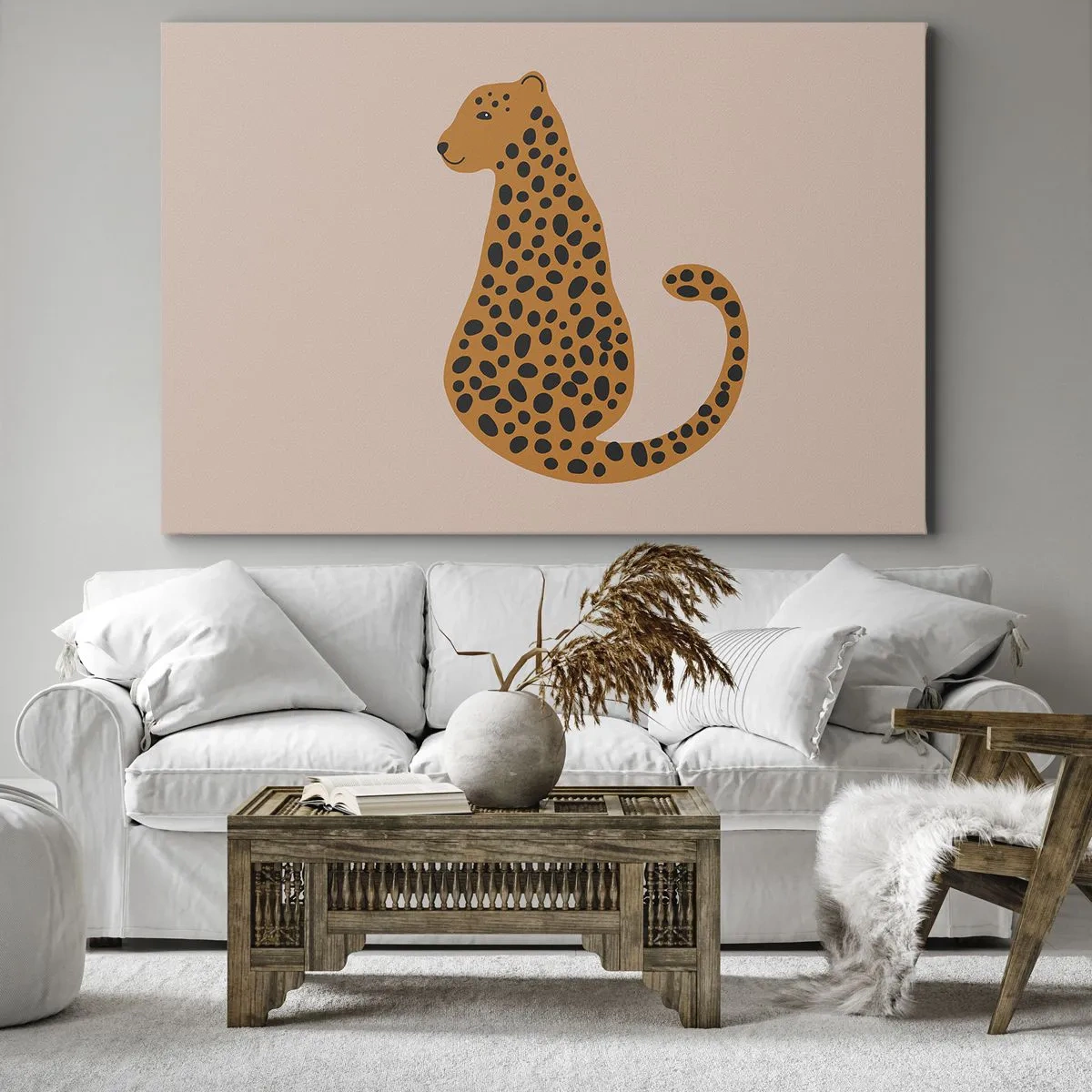 Lærredstryk - Billede på lærred - Leopardprint er et moderigtigt mønster - 120x80 cm