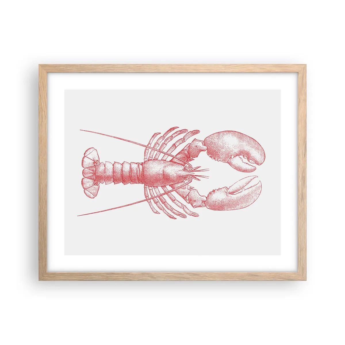 Plakat i ramme af lyst egetræ - Hummer, der er Homer værdig - 50x40 cm