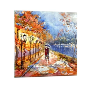 Billede på glas - Sammen indtil tidsfristen - 50x50 cm