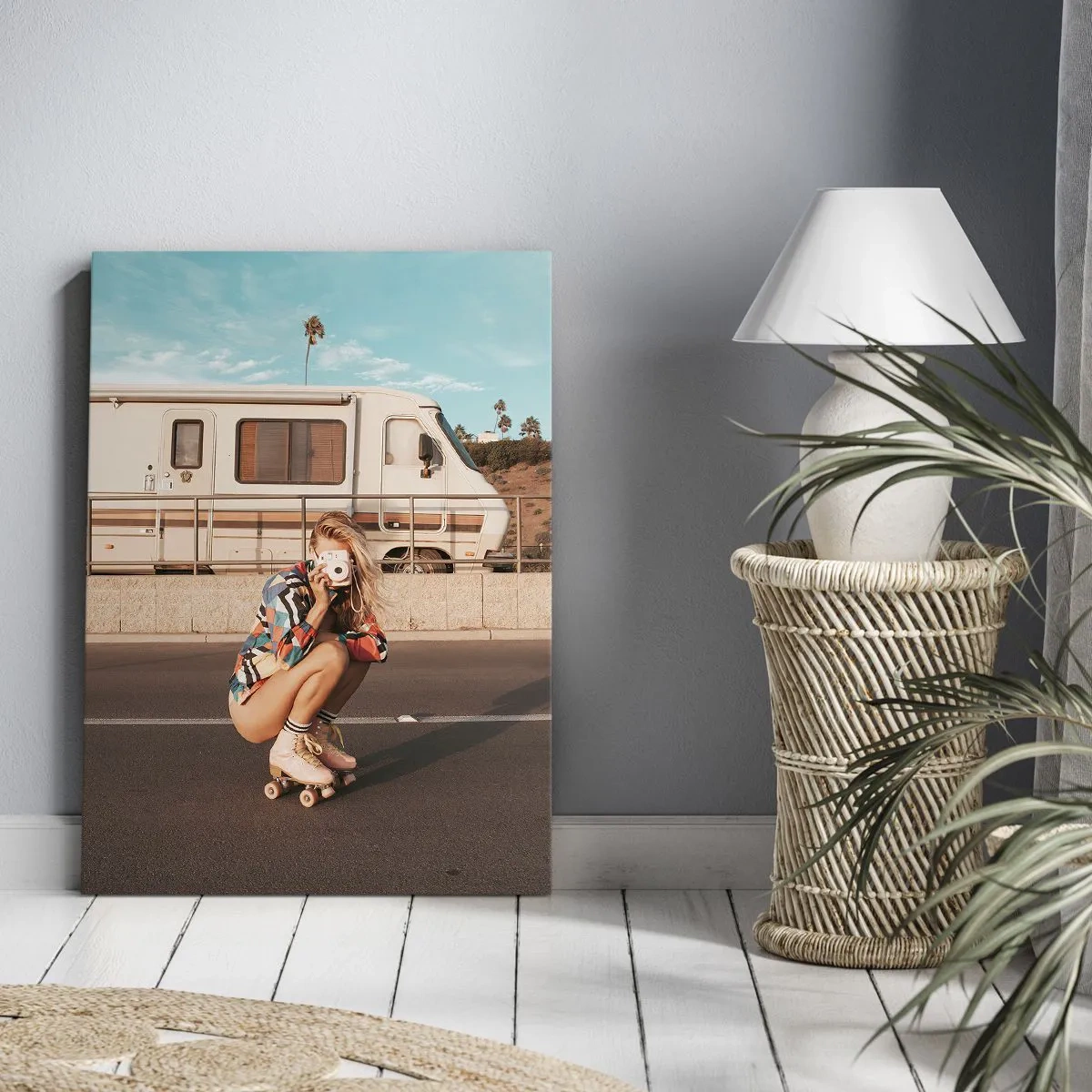 Lærredstryk - Billede på lærred - Smil, tak! - 65x120 cm