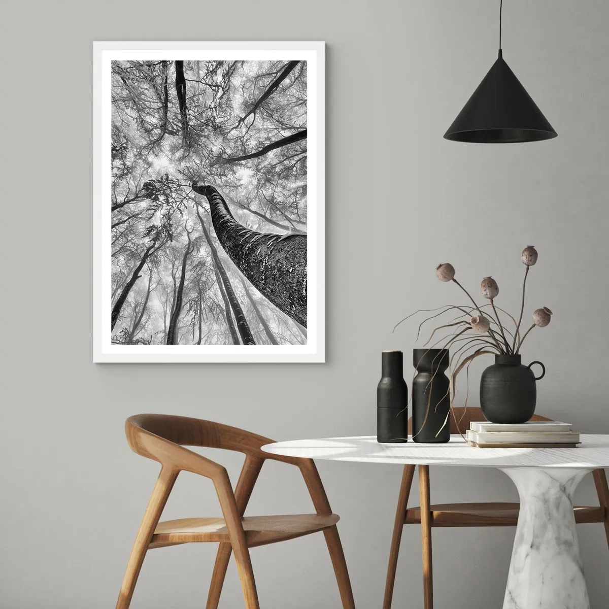 Plakat i hvid ramme - Kapløb mod lyset - 40x50 cm